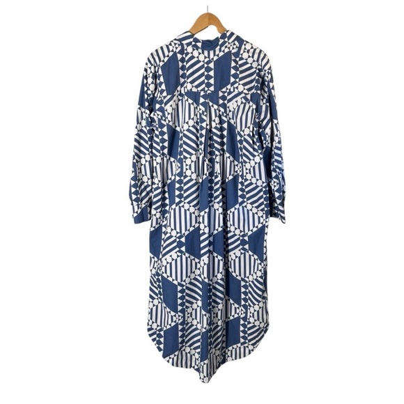 MAEVE x ANTHROPOLOGIE The Soren Long Sleeve Shirt Dress in Iris Blue - Picture 2 of 5